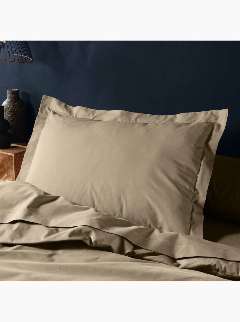 Parure de Lit Complète - 100% Coton 57 Fils - Drap-Housse + 4 Taies Sable - Kiabi