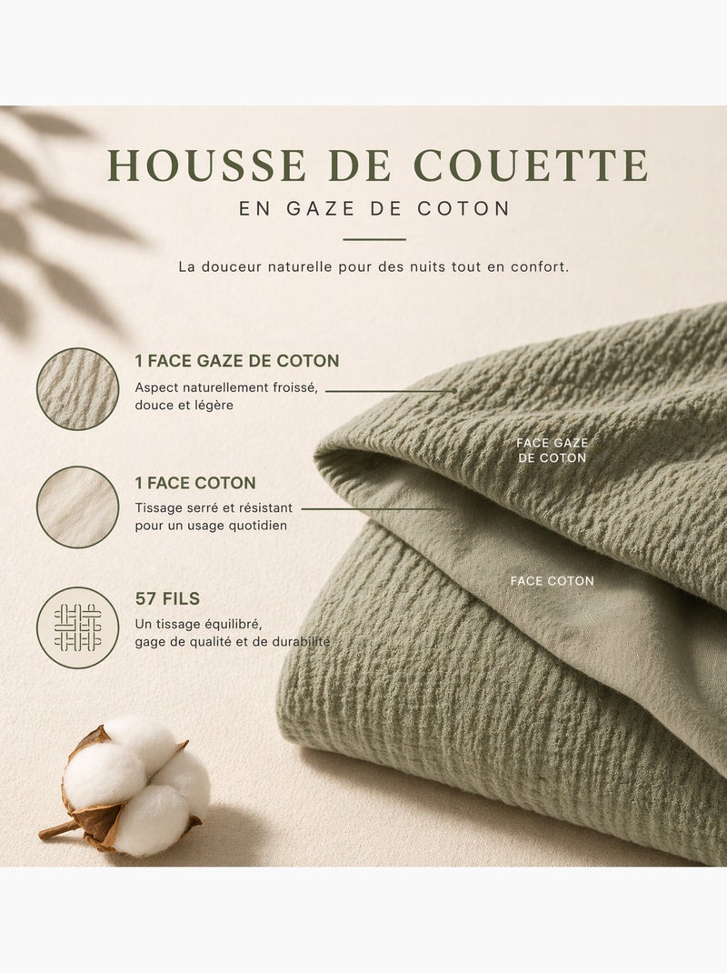 Parure de lit complète – 2 taies 63x63 cm + drap housse Beige - Kiabi