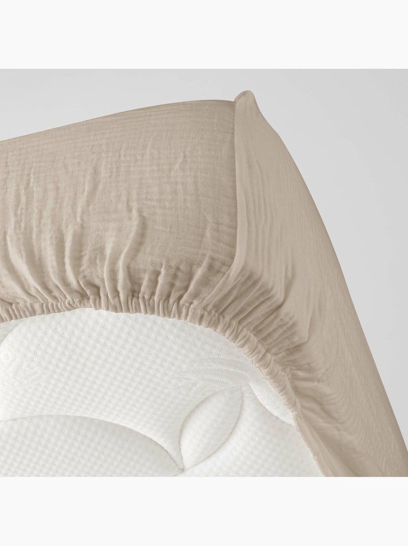 Parure de lit complète – 2 taies 63x63 cm + drap housse Sable - Kiabi