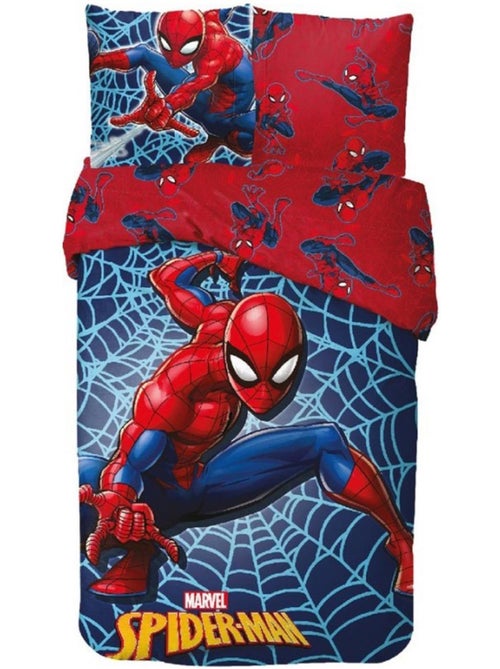 Parure de lit coton 100% Spider-Man imprimé 140x200 et taie 63x63 SPIDERMAN - Kiabi