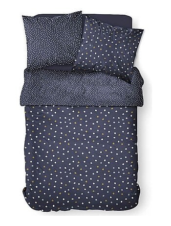 Parure de lit coton 2 personnes imprimé a pois SUNSHINE