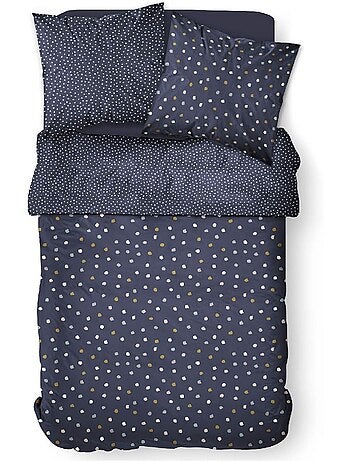 Parure de lit coton 2 personnes imprimé a pois SUNSHINE