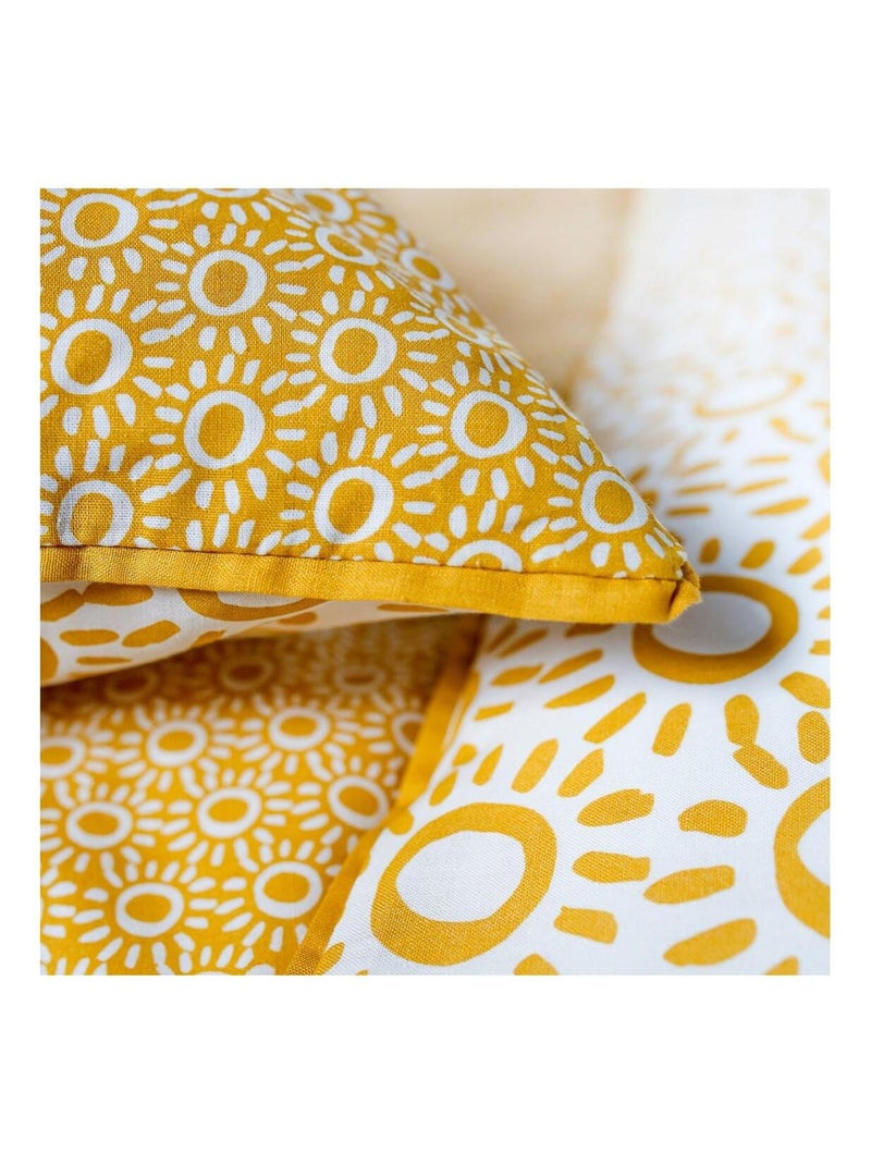 Parure de lit coton 2 personnes imprimé ethnique DESERT CHIK Jaune - Kiabi