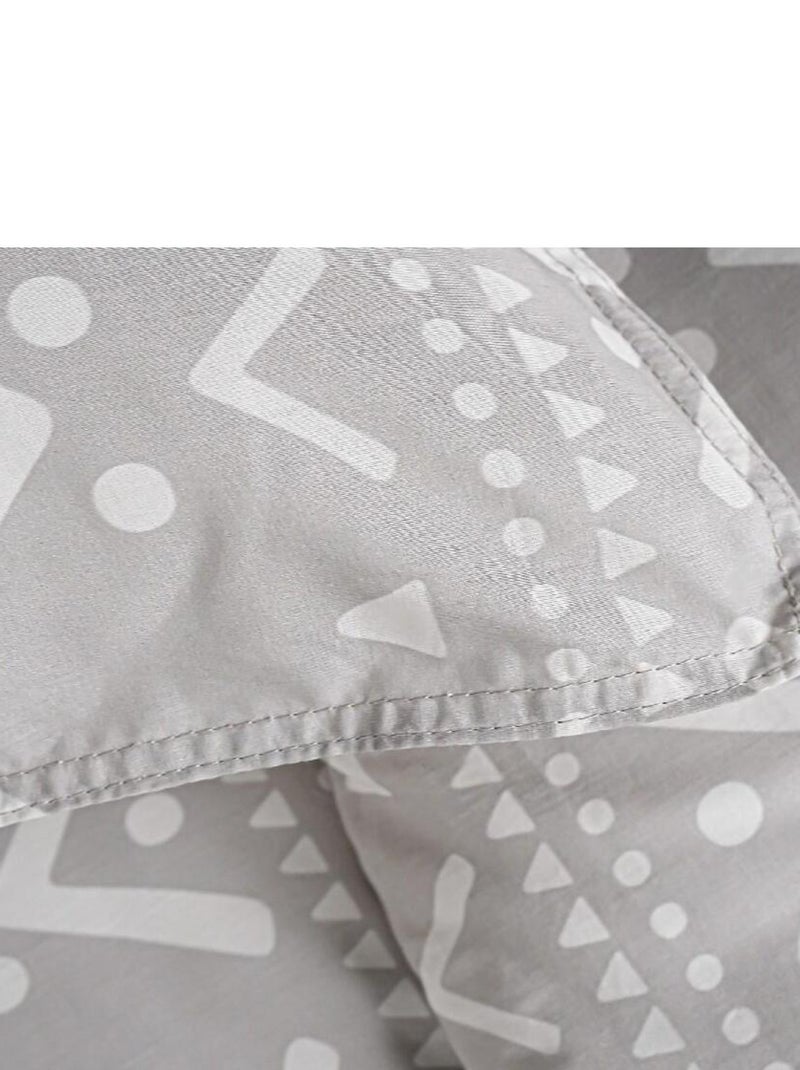 Parure de lit coton 2 personnes imprimé ethnique SUNSHINE Gris - Kiabi