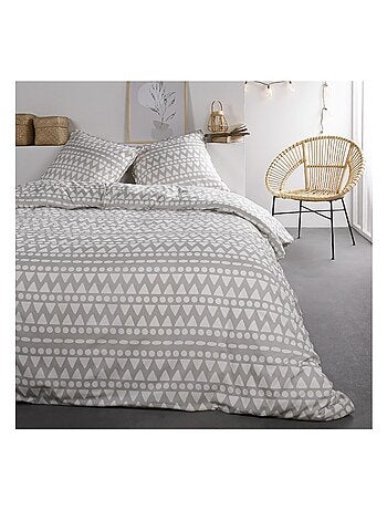 Parure de lit coton 2 personnes imprimé ethnique SUNSHINE