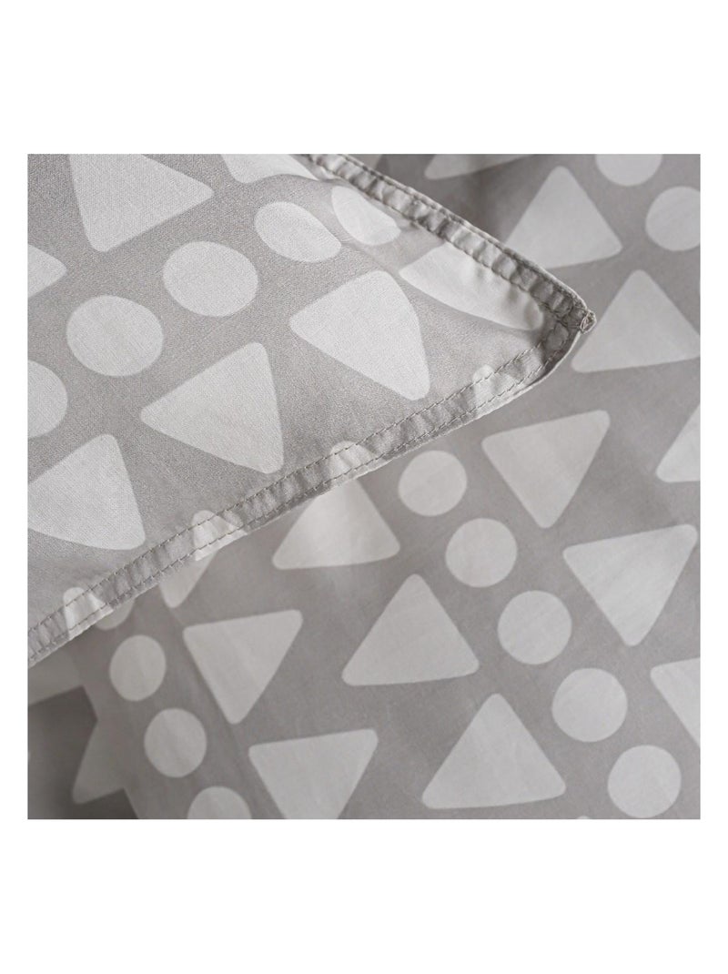 Parure de lit coton 2 personnes imprimé ethnique SUNSHINE Gris - Kiabi