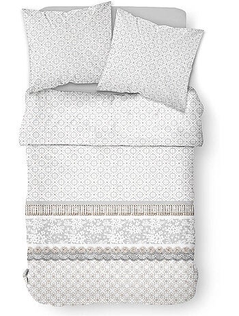 Parure de lit coton 2 personnes imprimé floral SUNSHINE