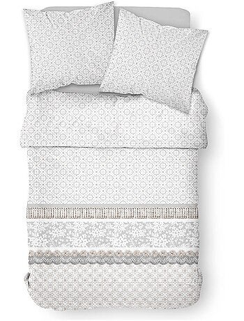 Parure de lit coton 2 personnes imprimé floral SUNSHINE