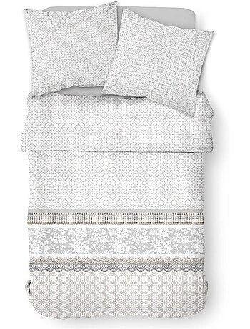 Parure de lit coton 2 personnes imprimé floral SUNSHINE