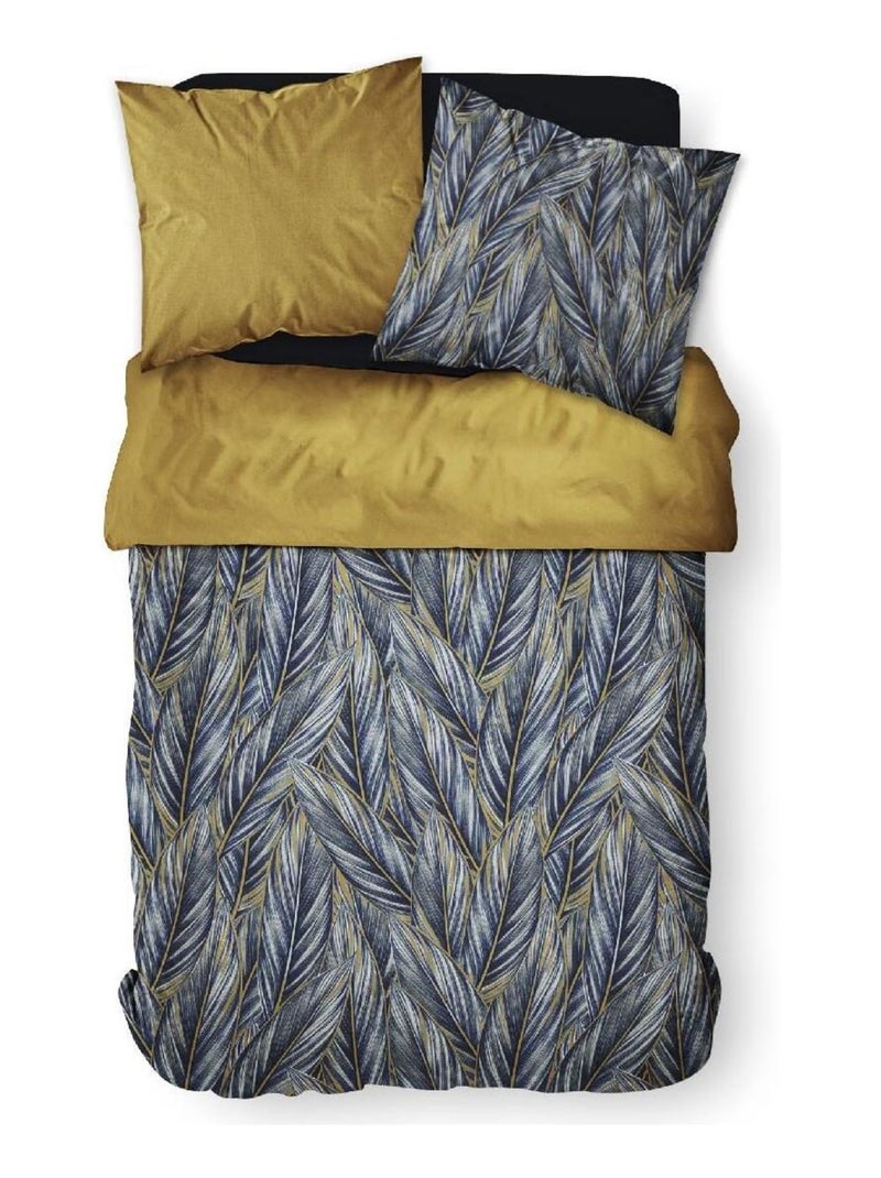 Parure de lit coton 2 personnes imprimé floral SUNSHINE Bleu - Kiabi