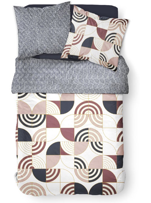 Parure de lit coton 2 personnes imprimé graphique SUNSHINE - Kiabi