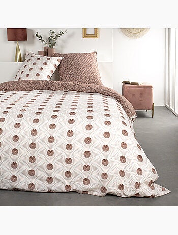 Parure de lit coton 2 personnes imprimé graphique SUNSHINE
