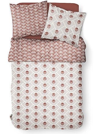 Parure de lit coton 2 personnes imprimé graphique SUNSHINE