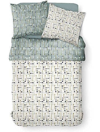 Parure de lit coton 2 personnes imprimé graphique SUNSHINE