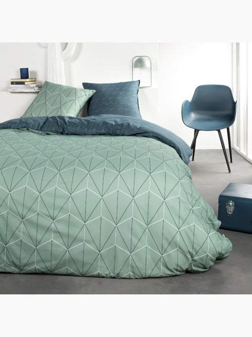 Parure de lit coton 2 personnes imprimé graphique SUNSHINE - Kiabi