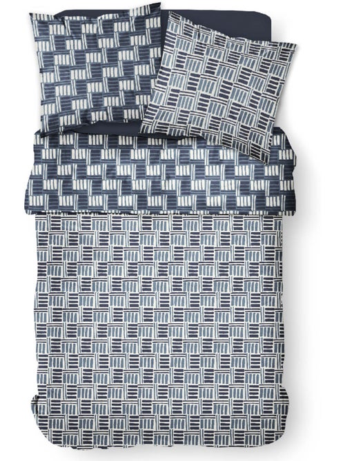 Parure de lit coton 2 personnes imprimé graphique SUNSHINE - Kiabi