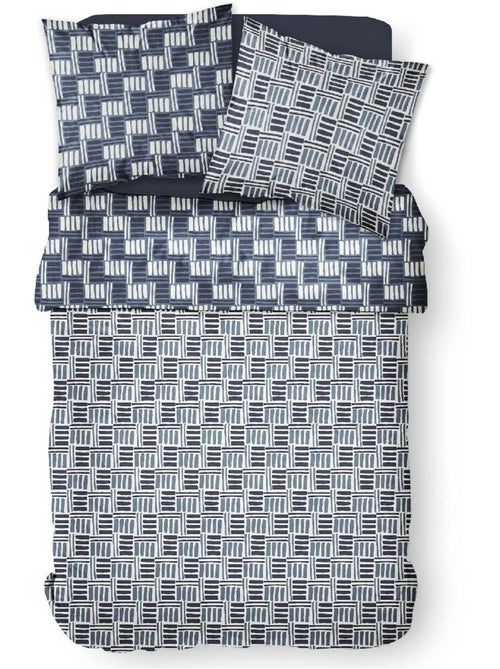 Parure de lit coton 2 personnes imprimé graphique SUNSHINE - Kiabi
