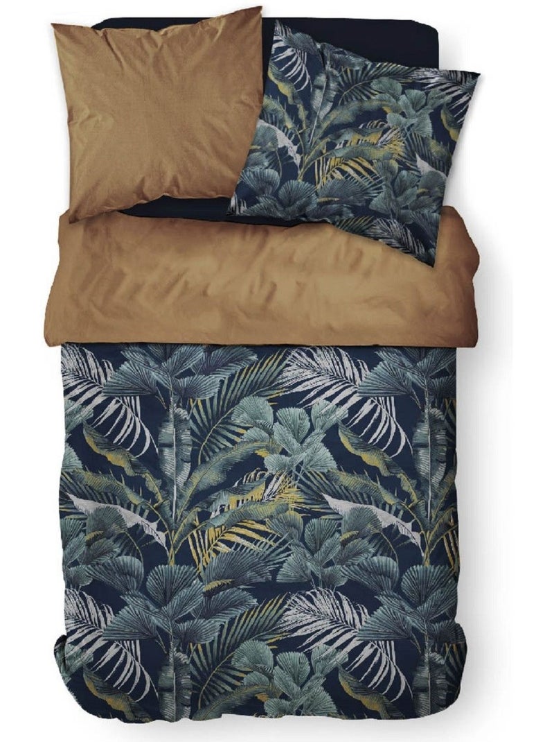 Parure de lit coton 2 personnes imprimé jungle SUNSHINE Bleu - Kiabi