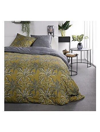 Parure de lit coton 2 personnes imprimé jungle SUNSHINE