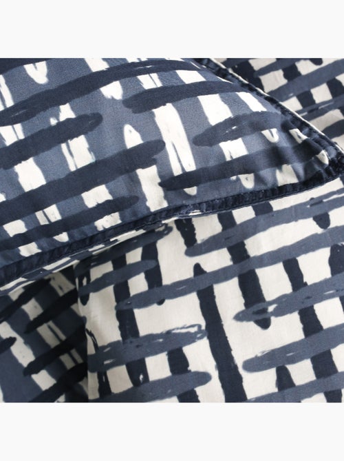 Parure de lit coton 2 personnes imprimé rayures SUNSHINE - Kiabi