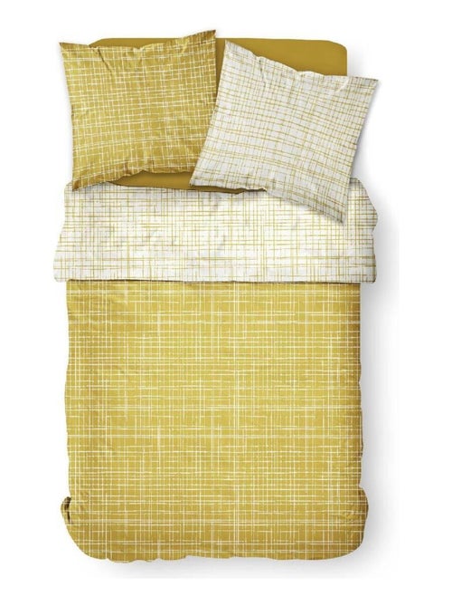 Parure de lit coton 2 personnes imprimé rayures SUNSHINE - Kiabi