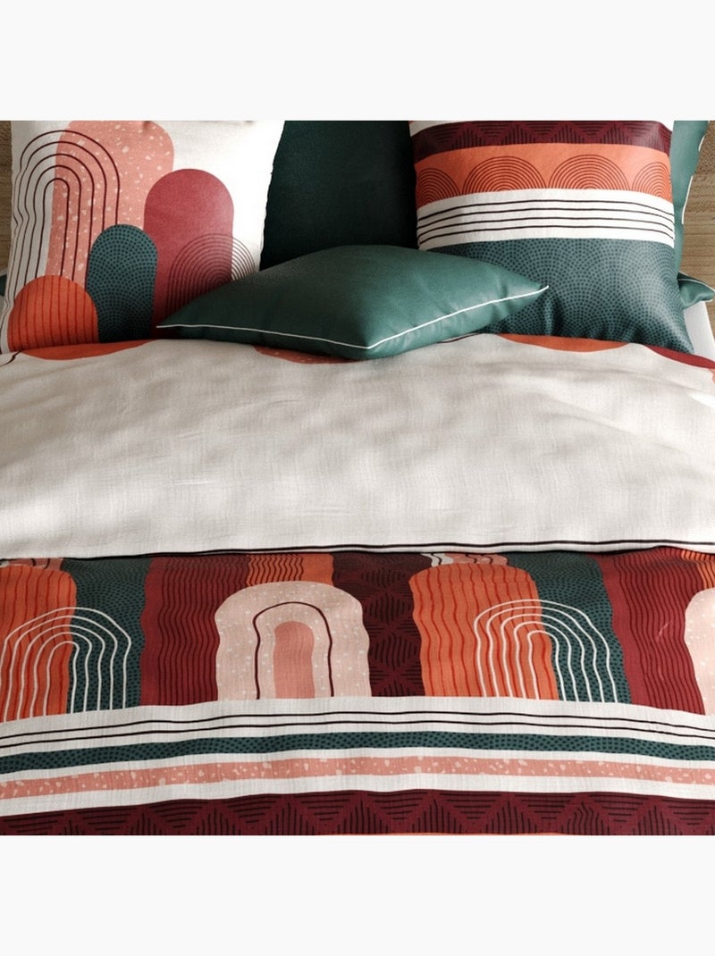 Parure de lit Coton 57 fils Galio Rouge - Kiabi