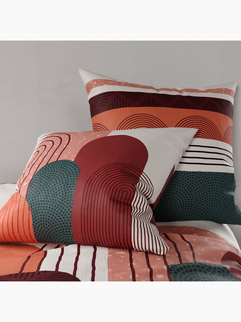 Parure de lit Coton 57 fils Galio Rouge - Kiabi