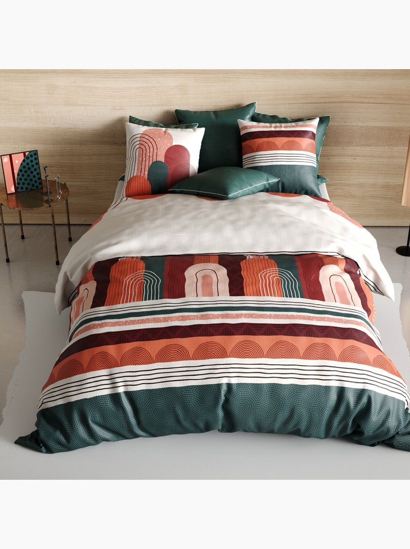Parure de lit Coton 57 fils Galio Rouge - Kiabi