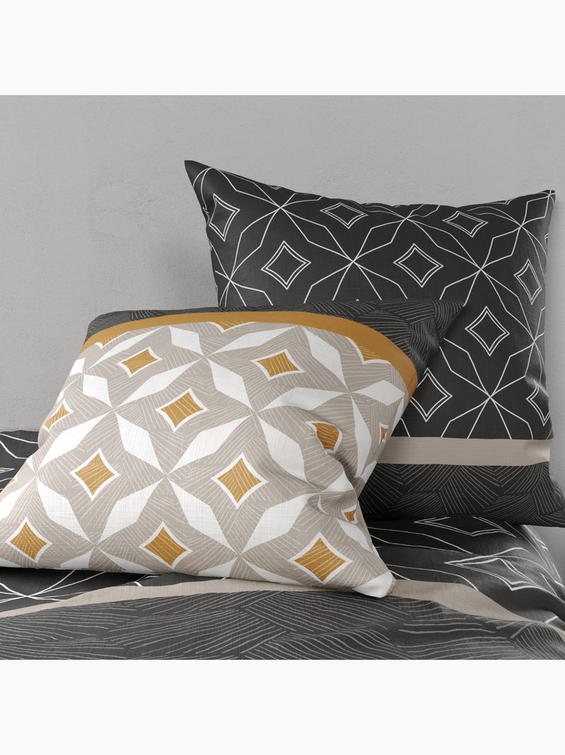 Parure de lit Coton 57 fils Ota Beige - Kiabi