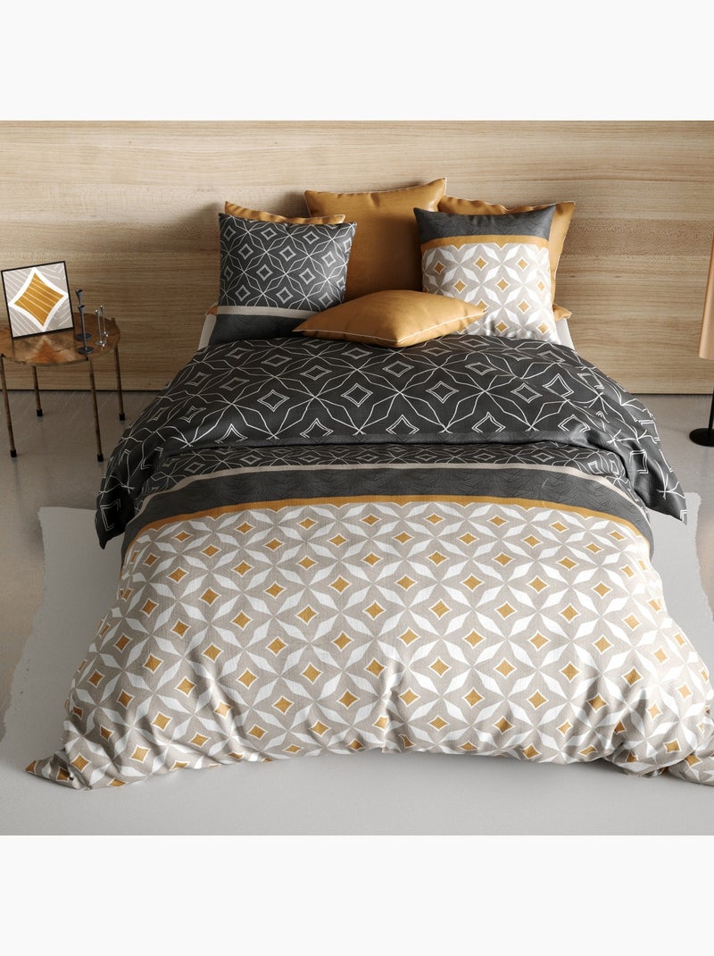 Parure de lit Coton 57 fils Ota Beige - Kiabi