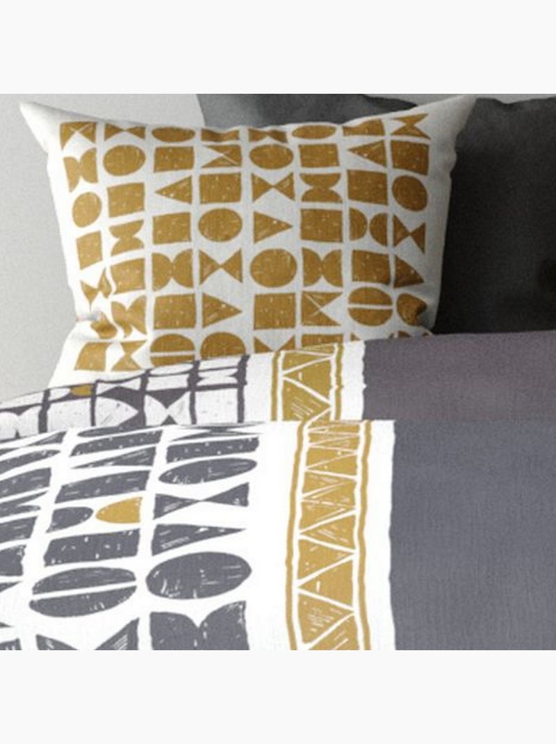 parure de lit coton 57 fils Union Jaune - Kiabi