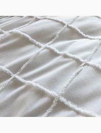 Parure de lit coton à carreaux Tufté