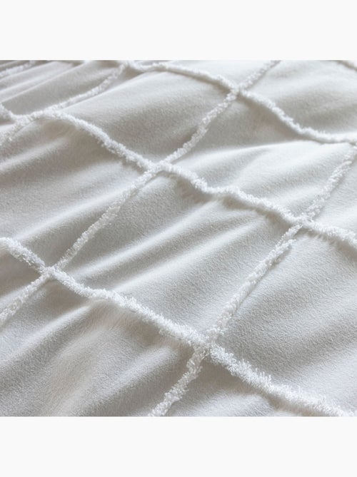 Parure de lit coton à carreaux Tufté - Kiabi