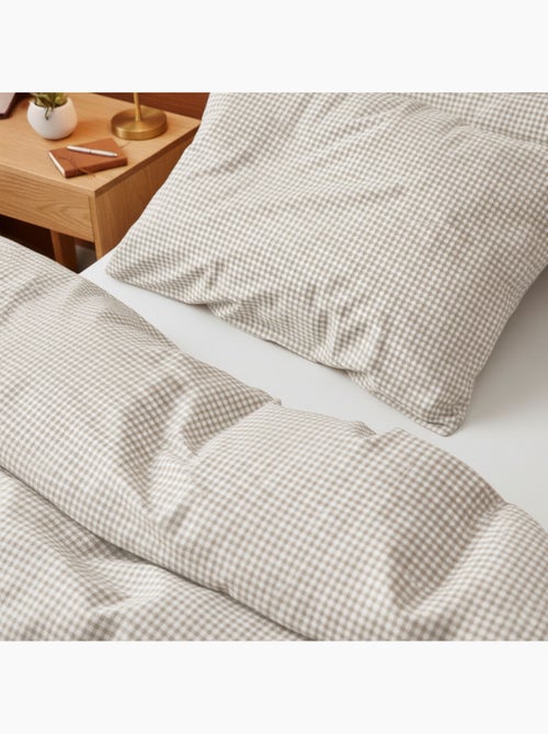 Parure de lit coton à petits carreaux Vichy - Kiabi