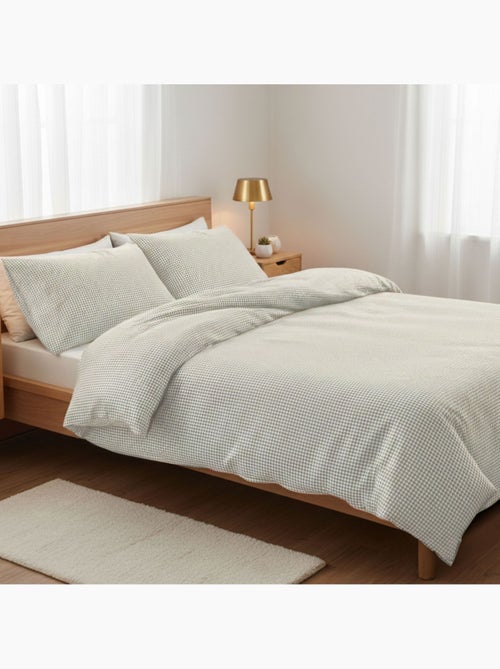Parure de lit coton à petits carreaux Vichy - Kiabi