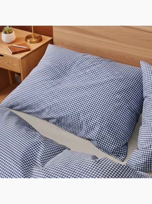 Parure de lit coton à petits carreaux Vichy - Kiabi