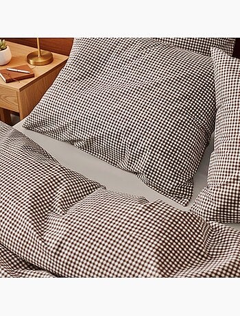 Parure de lit coton à petits carreaux Vichy