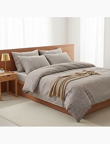 Parure de lit coton à petits carreaux Vichy