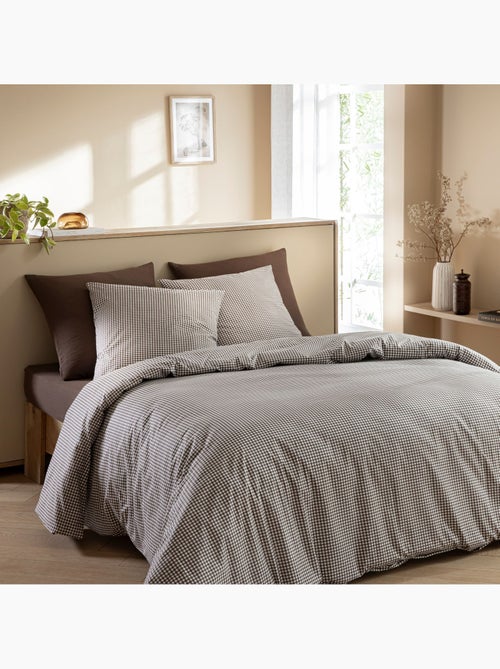 Parure de lit coton à petits carreaux Vichy - Kiabi