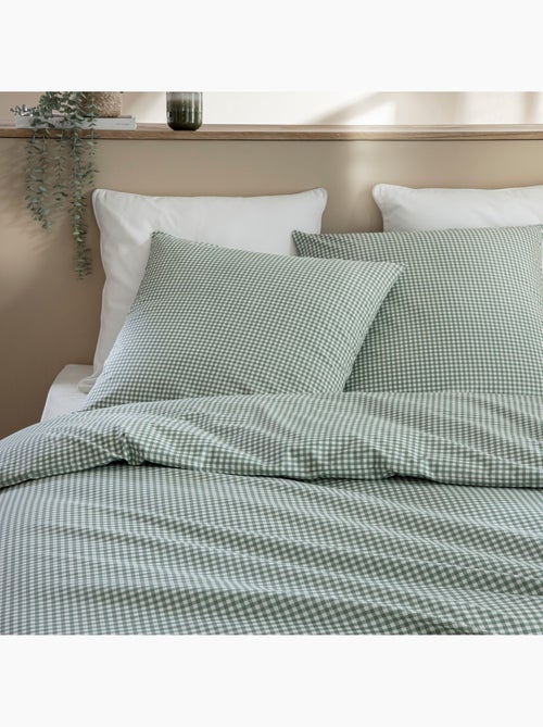 Parure de lit coton à petits carreaux Vichy - Kiabi