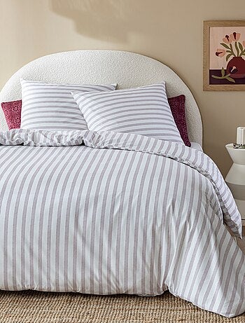 Parure de lit coton à rayures