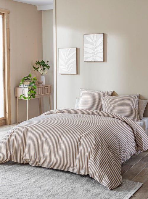 Parure de lit coton à rayures Horizon - Kiabi