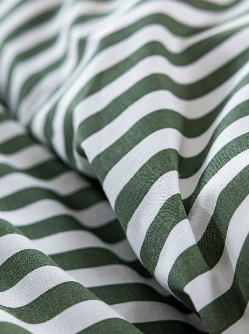 Parure de lit coton à rayures Horizon Vert - Kiabi