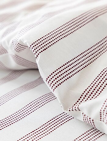 Parure de lit coton à rayures Pointillé