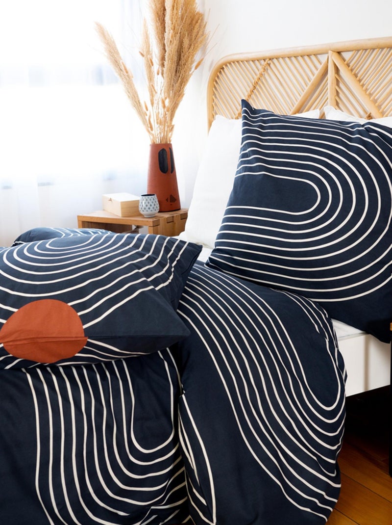 Parure de lit coton adouci CUTS Bleu - Kiabi