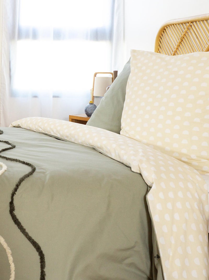 Parure de lit coton adouci LINEA Vert - Kiabi