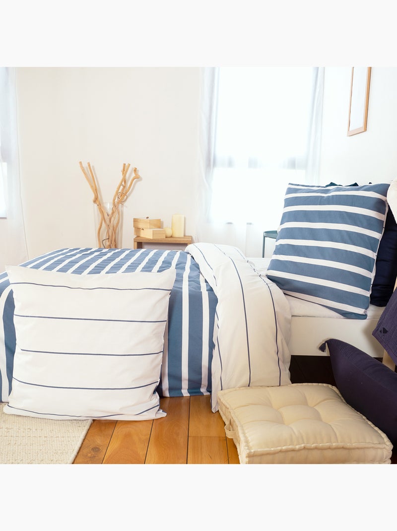 Parure de lit coton adouci STRIPES Parure de lit Bleu - Kiabi