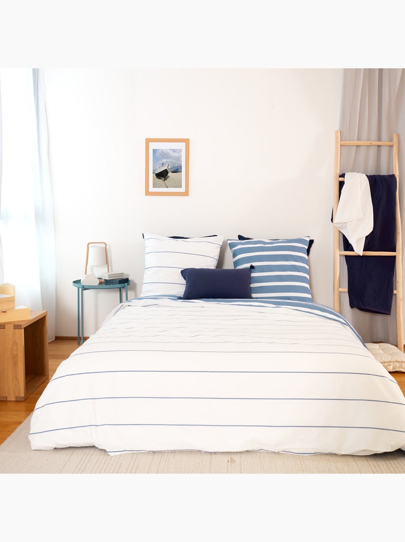 Parure de lit coton adouci STRIPES Parure de lit Bleu - Kiabi