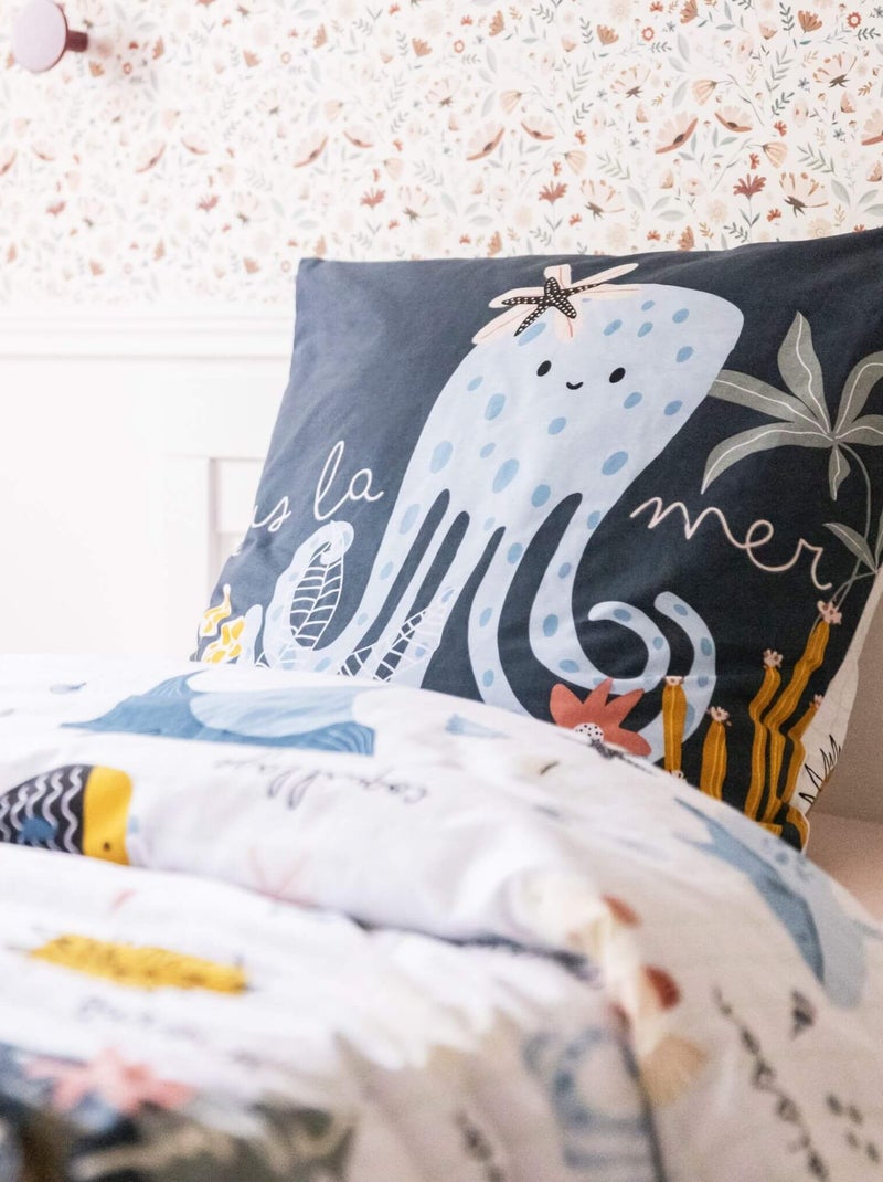Parure de lit coton Bleu - Kiabi