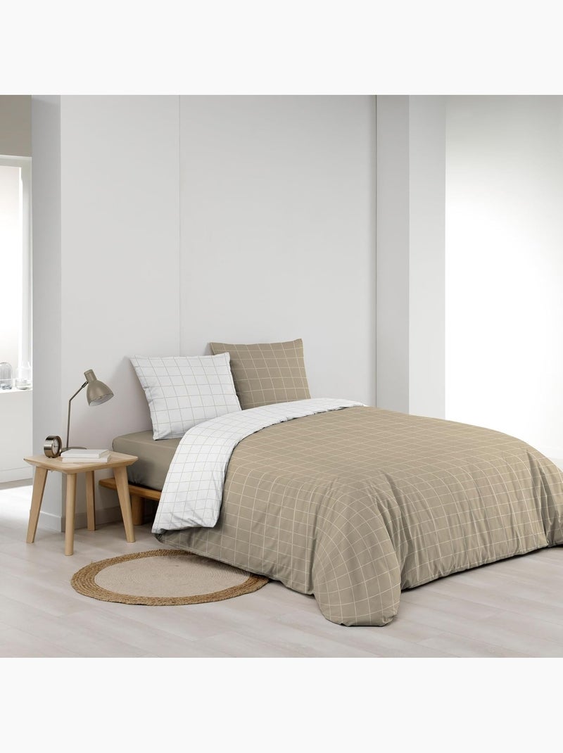 Parure de lit Coton Cadria Douceur d'Intérieur Beige - Kiabi